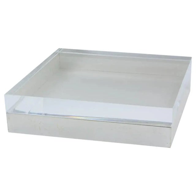 Lucite and Silver Plate Decorative Box, Italy 1970s For Sale - Image 13 of 13