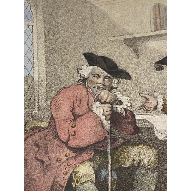 Sculpture Materials Edward Williams "A College Scene" After Thomas Rowlandson Color Engraving C.1787 For Sale - Image 7 of 13