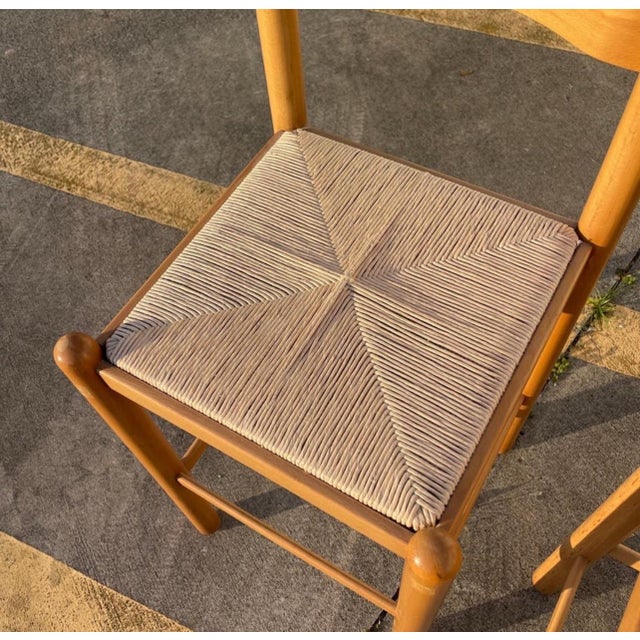 Postmodern Lowenstein Padova Dowel Wood Counter Height Bar Stool Chairs Set of 3 For Sale - Image 10 of 10