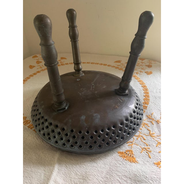 Early 20th Century Pierced Metal Foot Warmer Stool For Sale In Seattle - Image 6 of 8