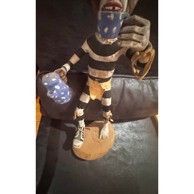 1982 Clarence Cleveland Hano Clown Kachina Sculpture, Signed For Sale - Image 9 of 12