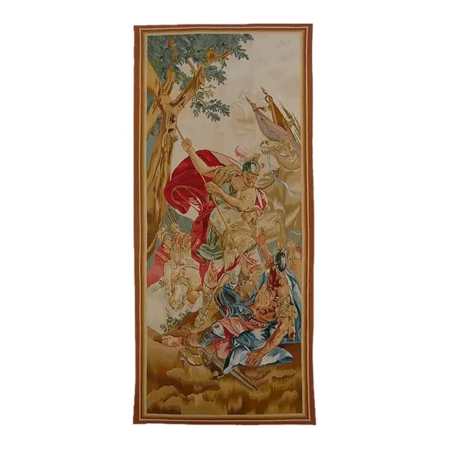 Vintage Tapestry Depicting Royal Soldiers in Battle For Sale
