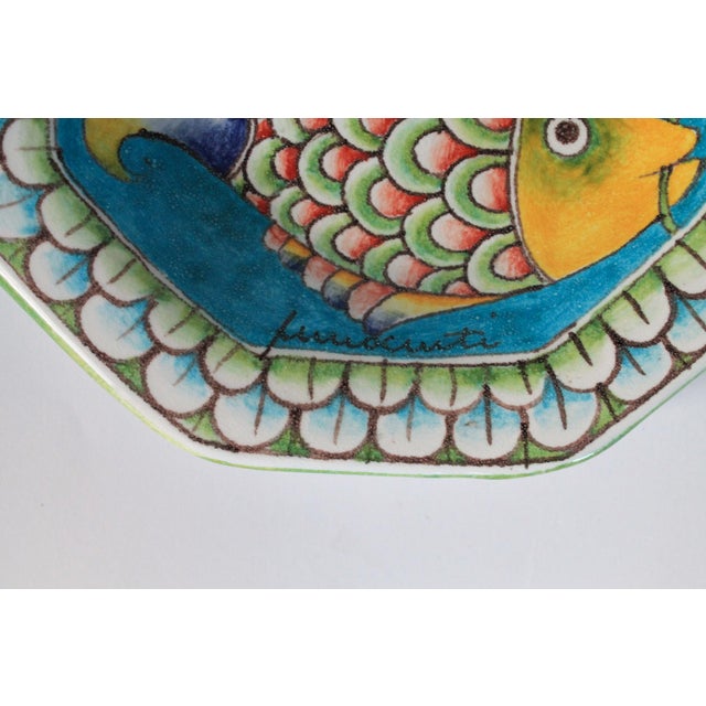 Vintage Hand-Painted/Glazed Majolica Fish Platter Wall Hanging For Sale In Milwaukee - Image 6 of 7