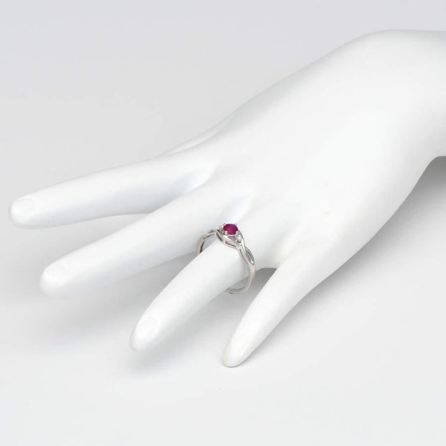 2000 - 2009 14KW Ruby(0.30) & Diamond Accent Ring, size 7 For Sale - Image 5 of 5