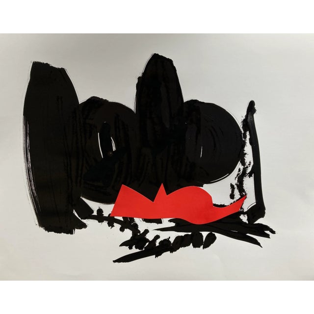 Abstract Ink Brush/ Collage by Erik Sulander 22x28 For Sale