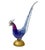 Glass Blue and Gold Murano Style Glass Bird Figurines, Italy, Circa 1950s - A Pair For Sale - Image 7 of 12
