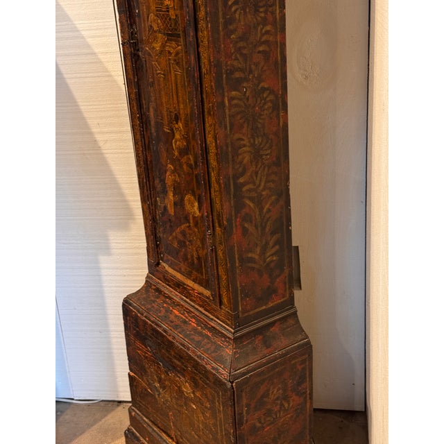 18th Century English Chinoiserie Decorated Tall Case Clock For Sale - Image 11 of 16