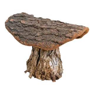 Folk Art Wood Mushroom Sculpture For Sale