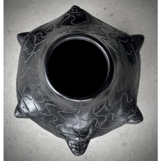 Late 20th-Century Barro Negro Pottery (Black Clay) Roly Poly Turtle Vessel - Oaxaca, Mexico For Sale - Image 13 of 18