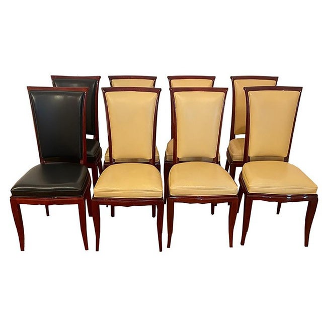 Vintage Art Deco Dining Chairs, France, 1930, Set of 8 For Sale - Image 3 of 14