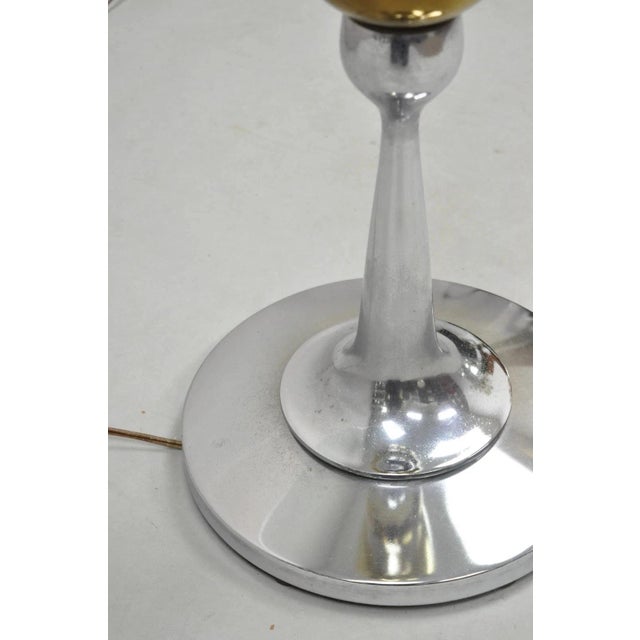 Mid 20th Century Mid Century Modern Space Age Atomic Era Chrome Brass Glass Side Table Floor Lamp For Sale - Image 9 of 12