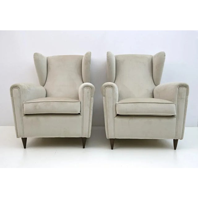 Set of Mid-Century Modern Velvet Armchairs by Gio Ponti, Italy, 1950s For Sale - Image 11 of 11