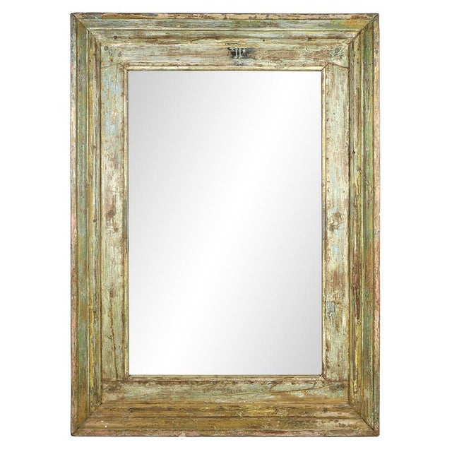 Large Patinated Wood Mirror For Sale - Image 5 of 5