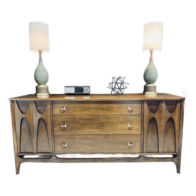 Fully Refinished Broyhill Brasilia 66" Walnut Credenza | Mid-Century Modern For Sale