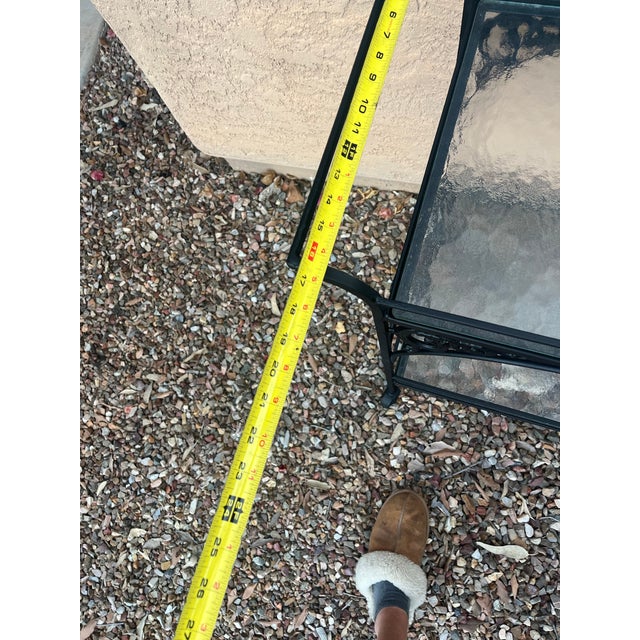 1970s Mid-Century Modern Woodard Style Patio Bistro Wrought Iron Serving Bar Tea Cart For Sale - Image 9 of 12