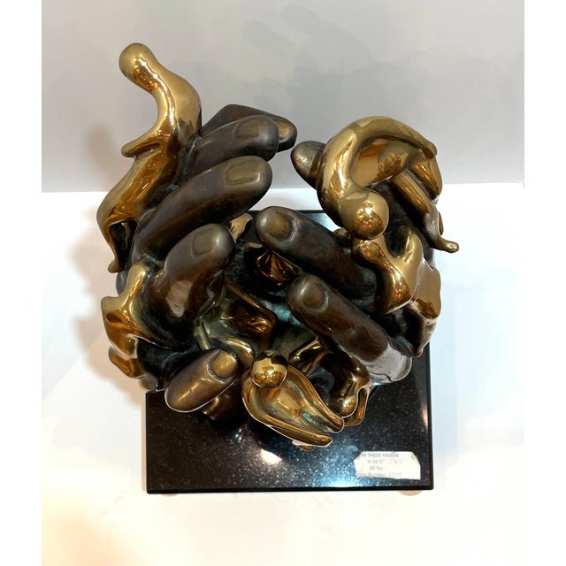 Late 20th Century Signed Arthur Marshak, "With These Hands", Bronze Sculpture For Sale In Miami - Image 6 of 8