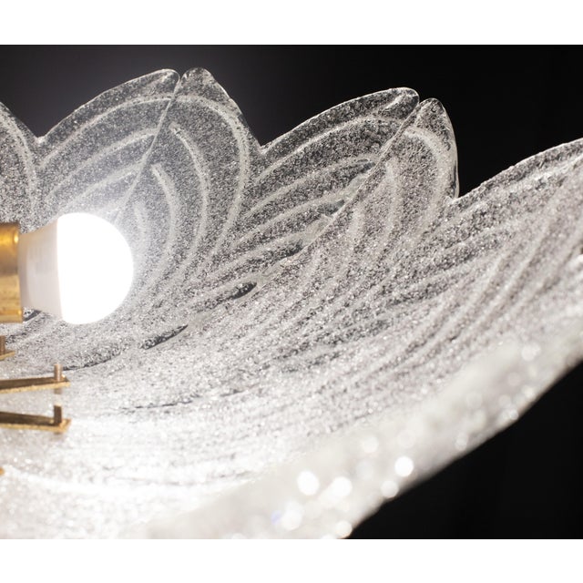 1970s 1970s Sorrento Murano Glass Ceiling Light and Wall Lights - 6 Piece Set For Sale - Image 5 of 12