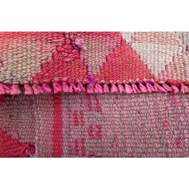 1970s Turkish Oushak Handmade Wool Cotton Pink Area Rug For Sale In San Francisco - Image 6 of 11