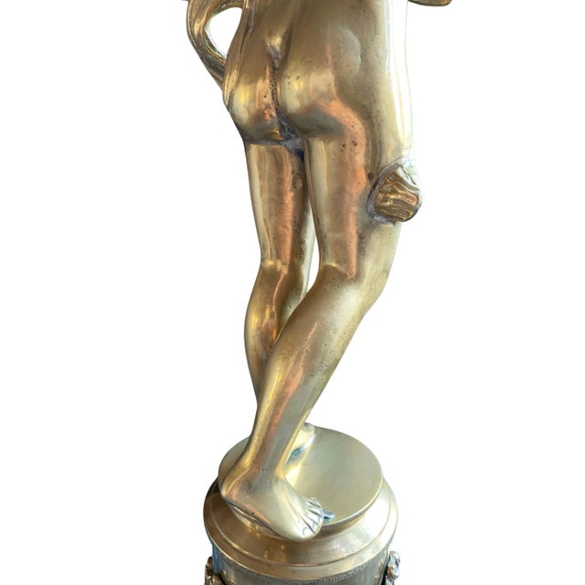 Sculpture of Putto with Torch in Gilt Bronze, 1800s For Sale - Image 4 of 11