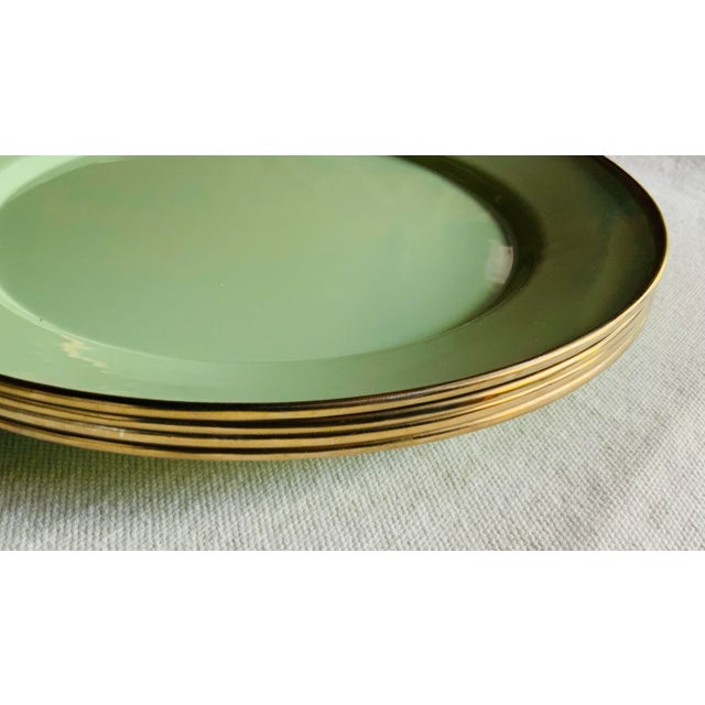 Mackenzie-Childs Sage Green Enamel 12” Chargers - Set of 4 For Sale - Image 12 of 15