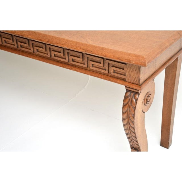 Brown Antique Victorian Carved Oak Console Table, 1840s For Sale - Image 8 of 9
