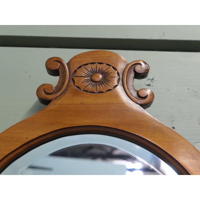 Oval Satin Walnut Wall Mirrors, Set of 3 For Sale - Image 3 of 6