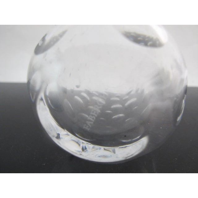 Mid 20th Century Faberge Dotted Clear Crystal Tumbler Glass Set of 4 in Case For Sale - Image 5 of 6