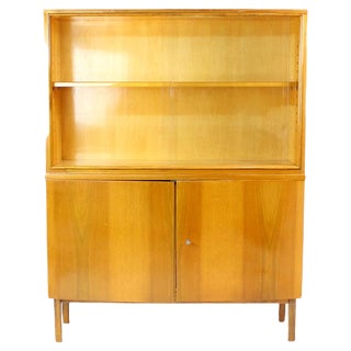 Tall Mid-Century Modern Sideboard in Walnut from Jitona, Former Czechoslovakia, 1960s For Sale