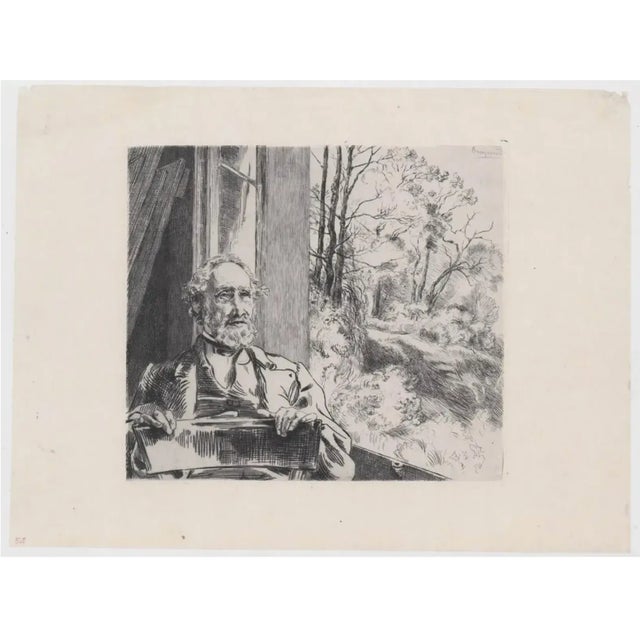Felix Bracquemond (1833-1914) "Portrait of Jacob Meyer-Heine" 1872 etching. Meyer-Heine (1805-1879) was an enamel artist...