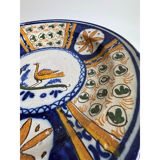 Folk Art Hand-Painted Italian Folk Art Majolica Plate For Sale - Image 3 of 12