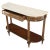 Neo Classical Walnut Brass Marble Top Demi Lune Shape Drawer Console Sofa Table For Sale - Image 13 of 13