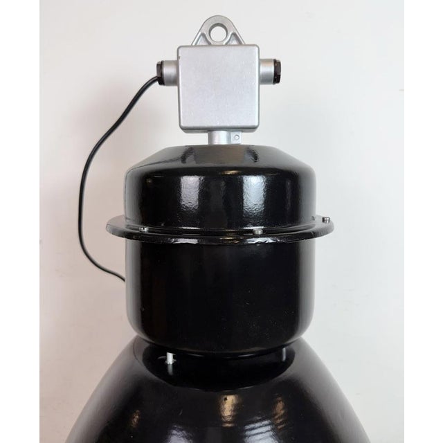 Large Industrial Black Factory Pendant Lamp from Elektrosvit, 1960s For Sale - Image 15 of 18