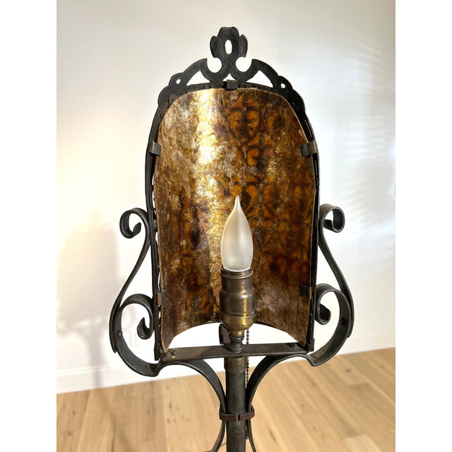 Brown Rare Pair C. 1920’s Original Art’s & Crafts Floor Lamps For Sale - Image 8 of 10