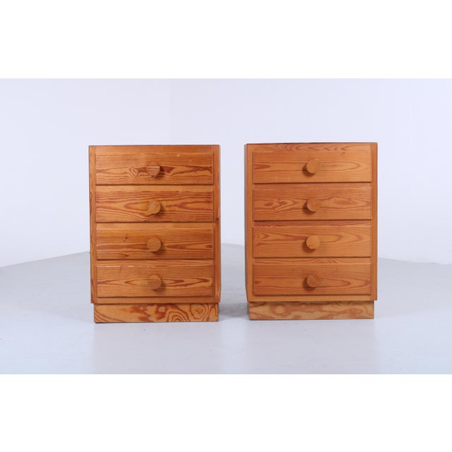 Vintage Pinewood Chest of Drawers, 1970s, Set of 2 For Sale - Image 4 of 13