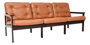 Danish Capella Sofa in Leather by Illum Wikkelso for Niels Eilersen, 1960