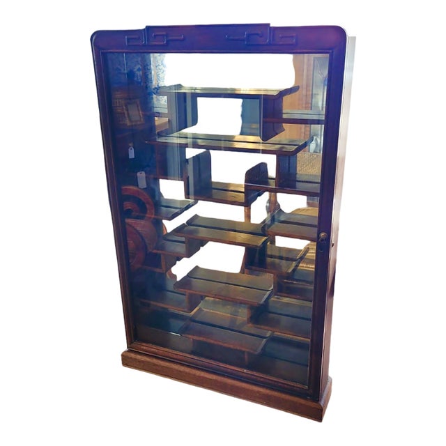 1950s Chinese Mirrored Display Cabinet For Sale