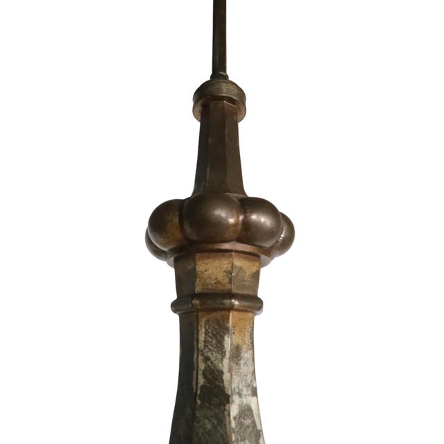 Gray Oversize Decorative Tin Table Lamp Att. To the Marbo Lamp Company 1950/1970's For Sale - Image 8 of 12