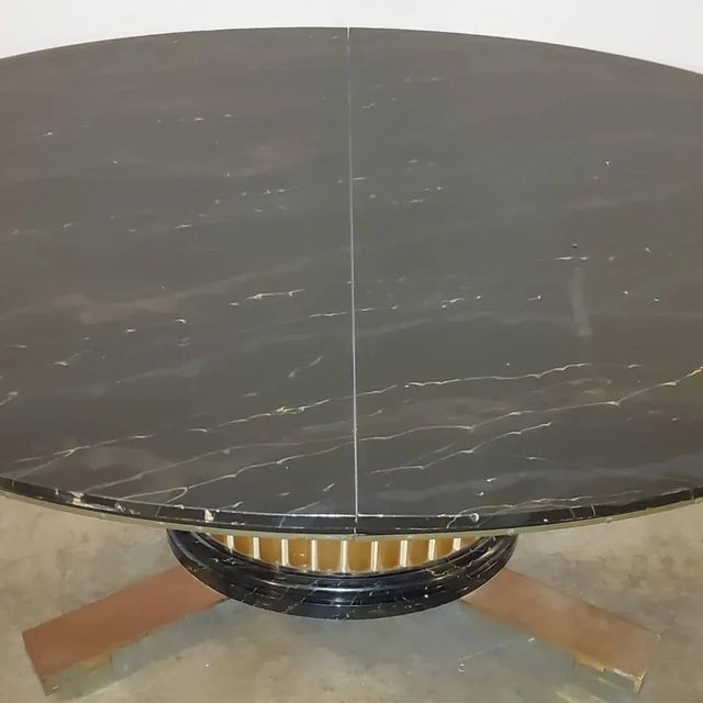 1950s Vintage 1950s Attributed to Paul Frankl Empire Faux Marbling Dining Table For Sale - Image 5 of 13