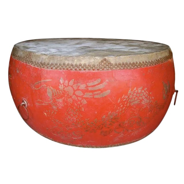 1930s Gigantic Asian Drum For Sale