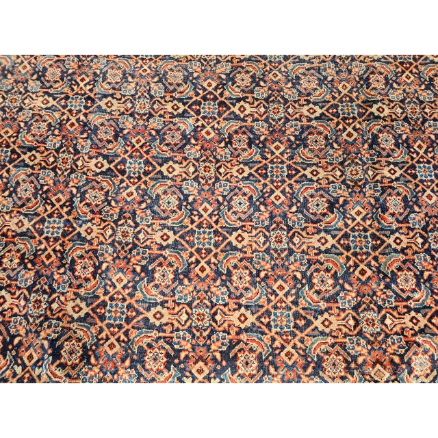 Vintage Persian Mahal Sultanabad Rug, Hand-Knotted Wool, Geometric Pattern, Navy & Red, 10x13 For Sale In Chicago - Image 6 of 10