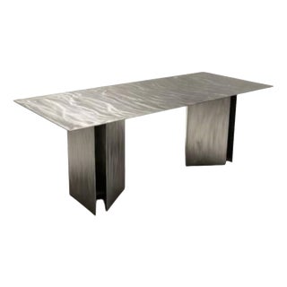 Fold Rectangular Table in Stainless Steel by Metalmorphosis Studio For Sale