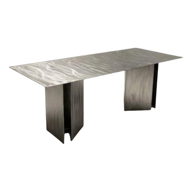 Fold Rectangular Table in Stainless Steel by Metalmorphosis Studio For Sale