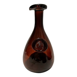 Mid-20th Century Danish Holmegaard Amber Art Glass Viking Carafe by Ole Winther For Sale