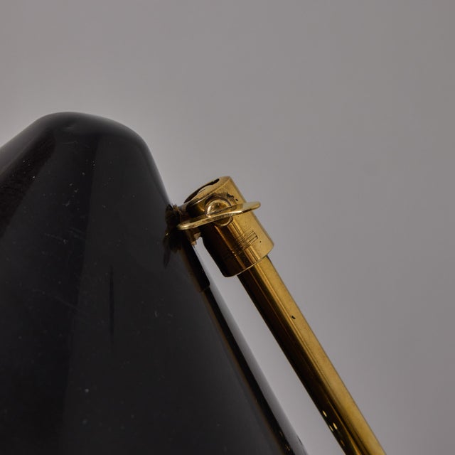 1950s Erik Warna 'Gk14' Black and Brass Perforated Shade Table Lamp For Sale - Image 16 of 18