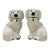 Staffordshire Ware Pair of Confetti Poodle Mantle Dogs For Sale
