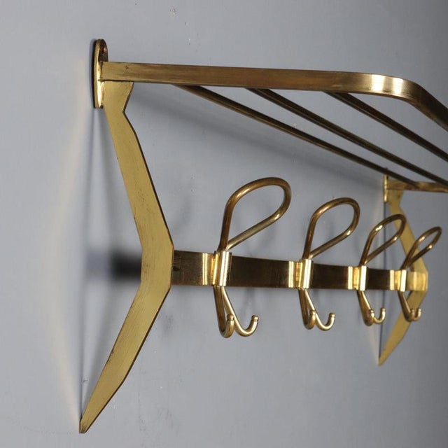 Gold Brass Coat Rack, 1950s For Sale - Image 8 of 9