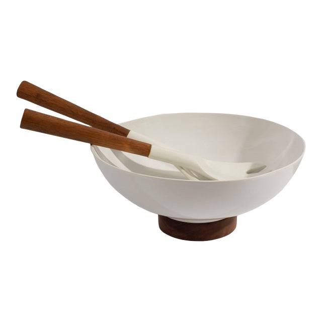 Michael Lax Hyalyn “Capri” for Raymor Salad Bowl and Salad Serving Pieces For Sale