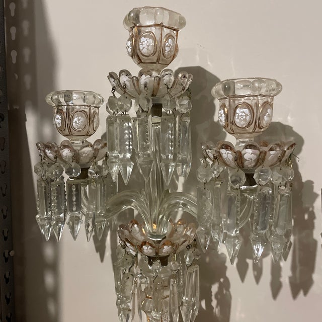 1900 - 1909 1900 French Baccarat Crystal Candelabra - Pair For Sale - Image 5 of 10