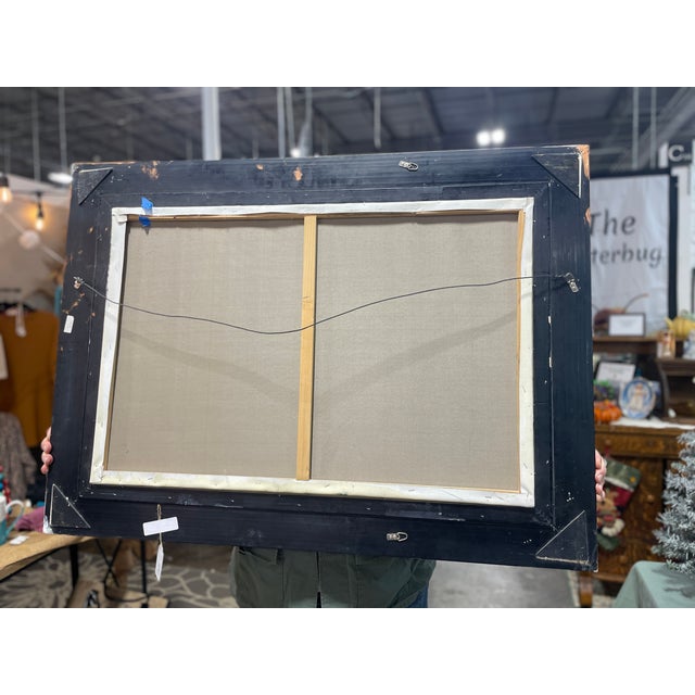 Mid 20th Century Mid 20th Century Le Blanc De Jardin (The Garden Bench) by James Tissot Oil on Canvas Reproduction by "Raymond" For Sale - Image 5 of 9