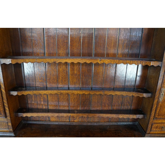 Antique Georgian Period English Oak Welsh Dresser Pewter Cupboard Buffet Hutch For Sale - Image 12 of 18
